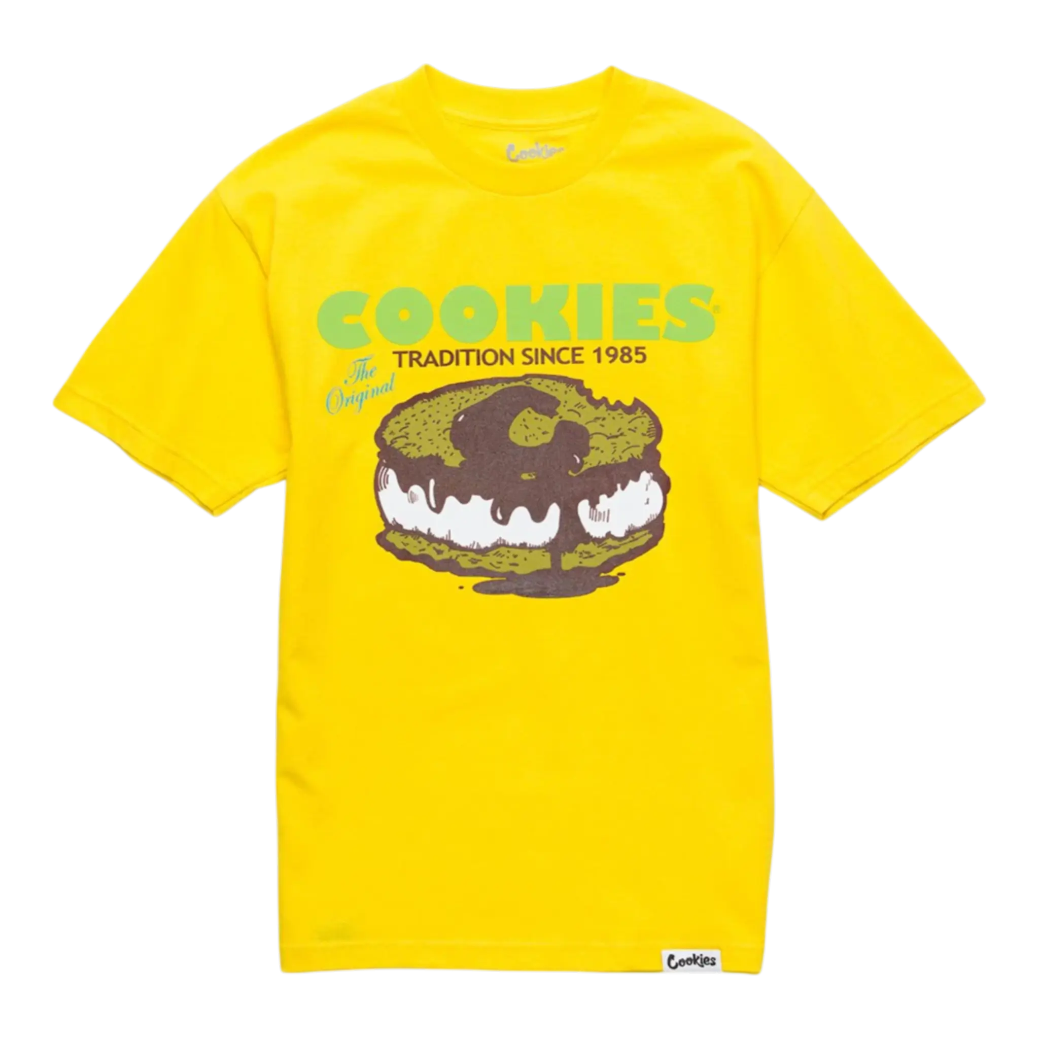 Cookies Classic Script Logo T-Shirt Men Yellow