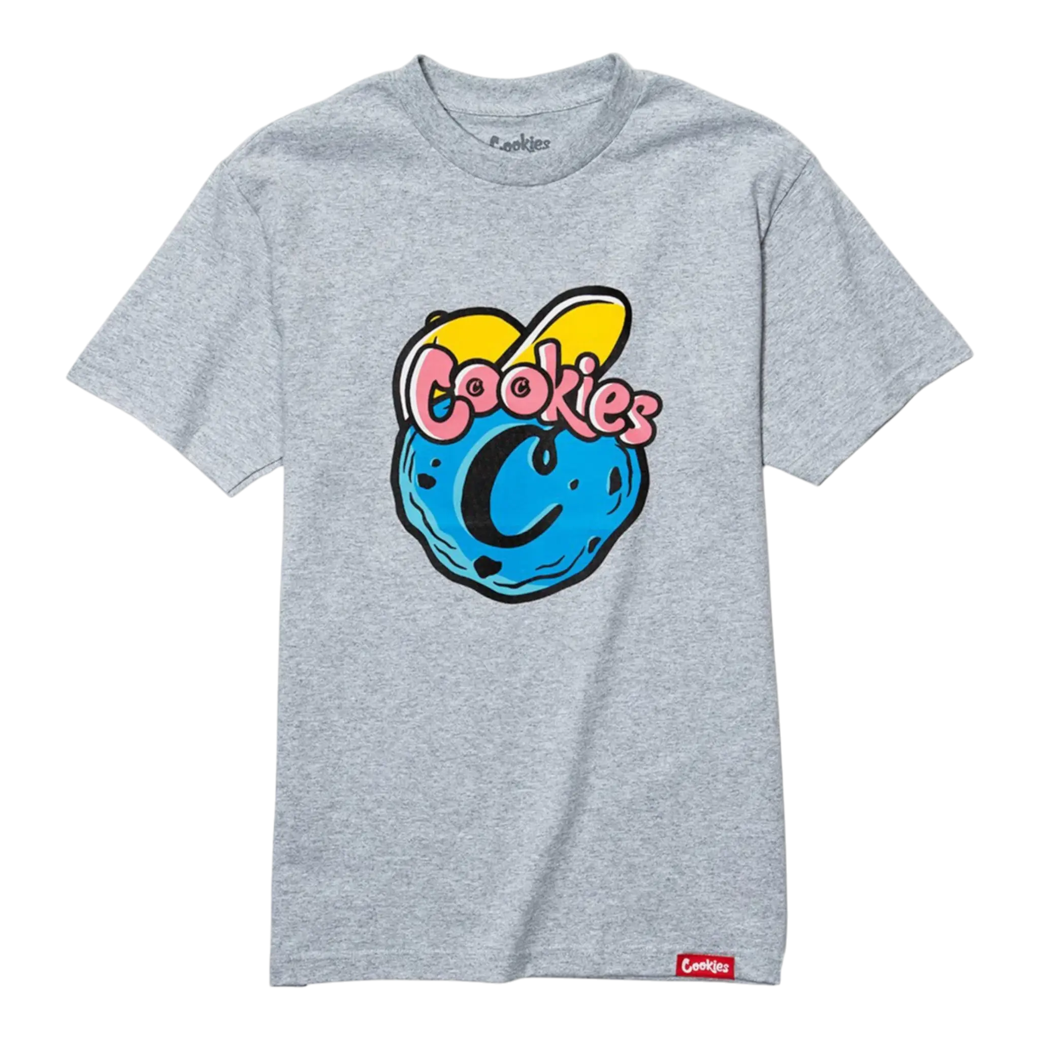 Cookies Puff Print Logo T-Shirt Men Heather Grey