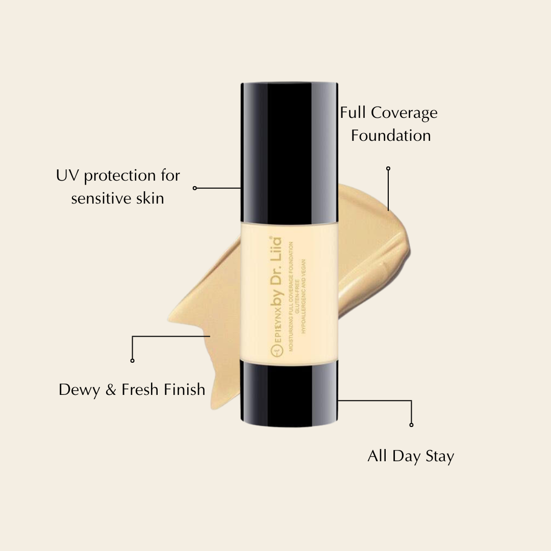 Breathable Full-Coverage Foundation – Dewy Finish, Hydrating, Vegan, Gluten-Free (SPF 15)