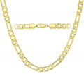 14K Gold Plated Figaro Link Chain 22 Inch Necklace 5MM Jewelry For Men and Women. Cadena de Oro Laminado Collar Para Hombre Mujer