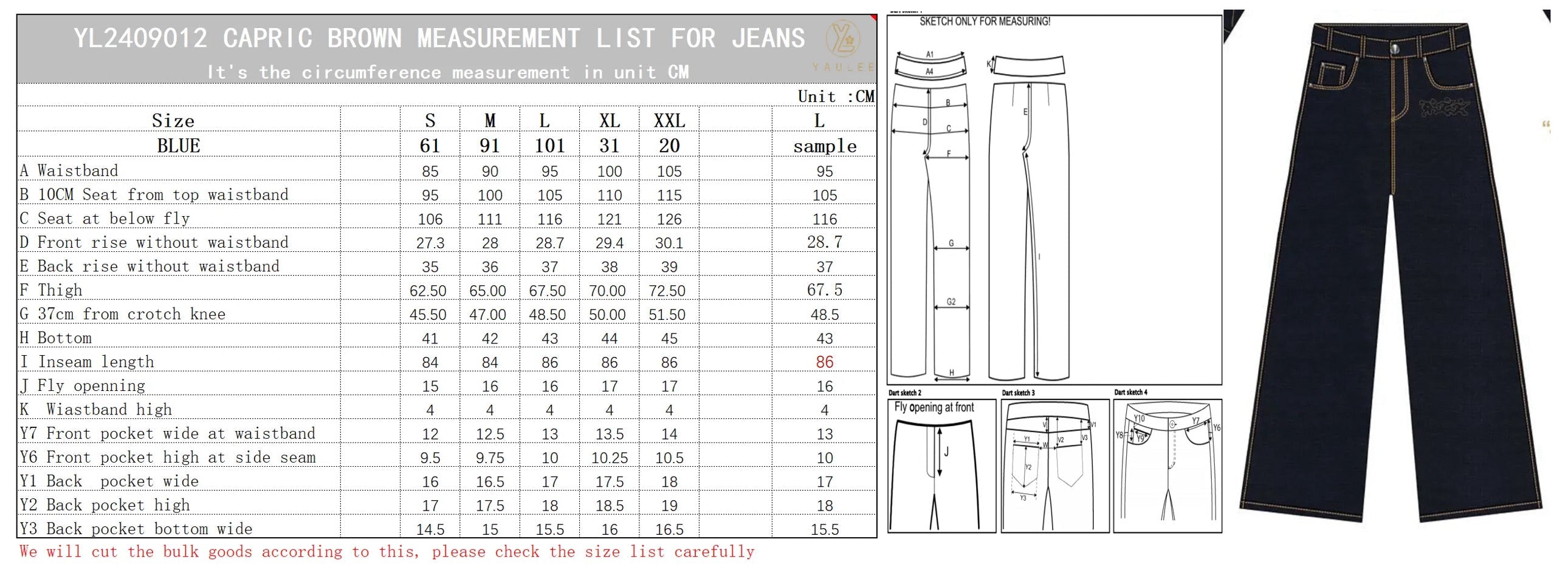 Capri Denim Set Jeans