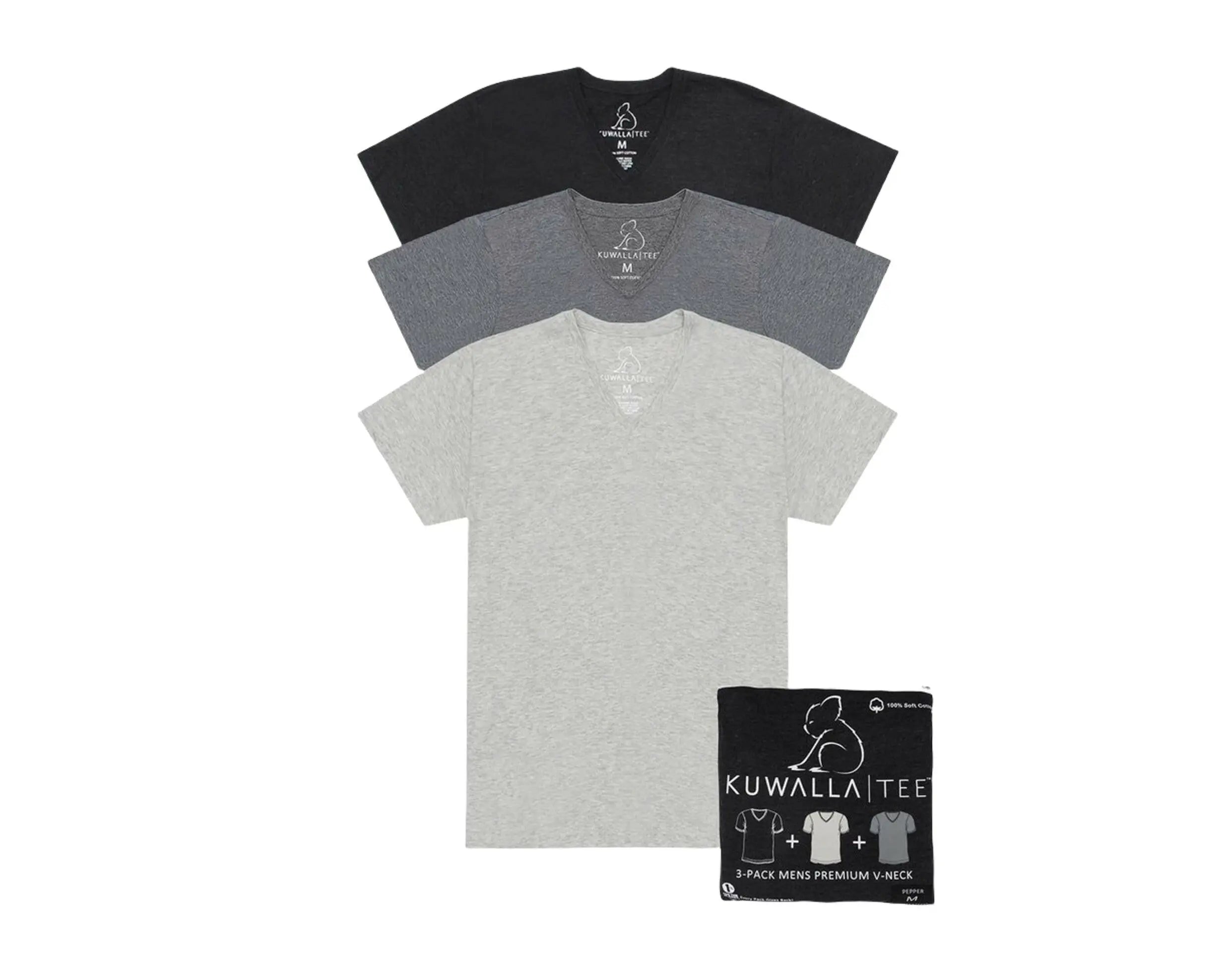 Kuwalla Tee V-Neck Men T-Shirt 3-Pack Pepper Grey